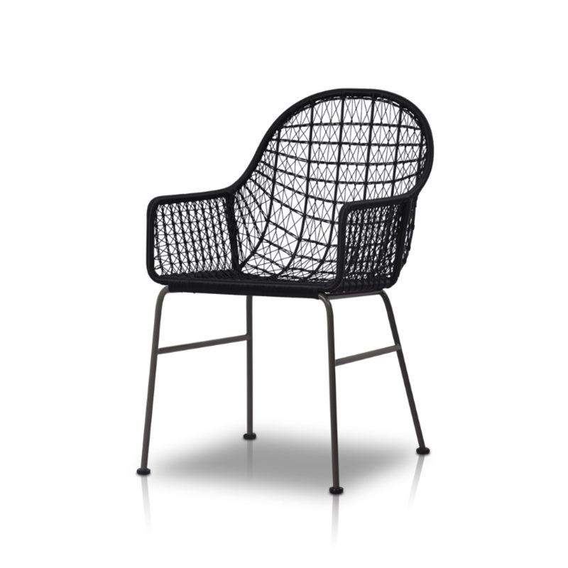 Bandera Outdoor Woven Dining Chair – Smoke Black