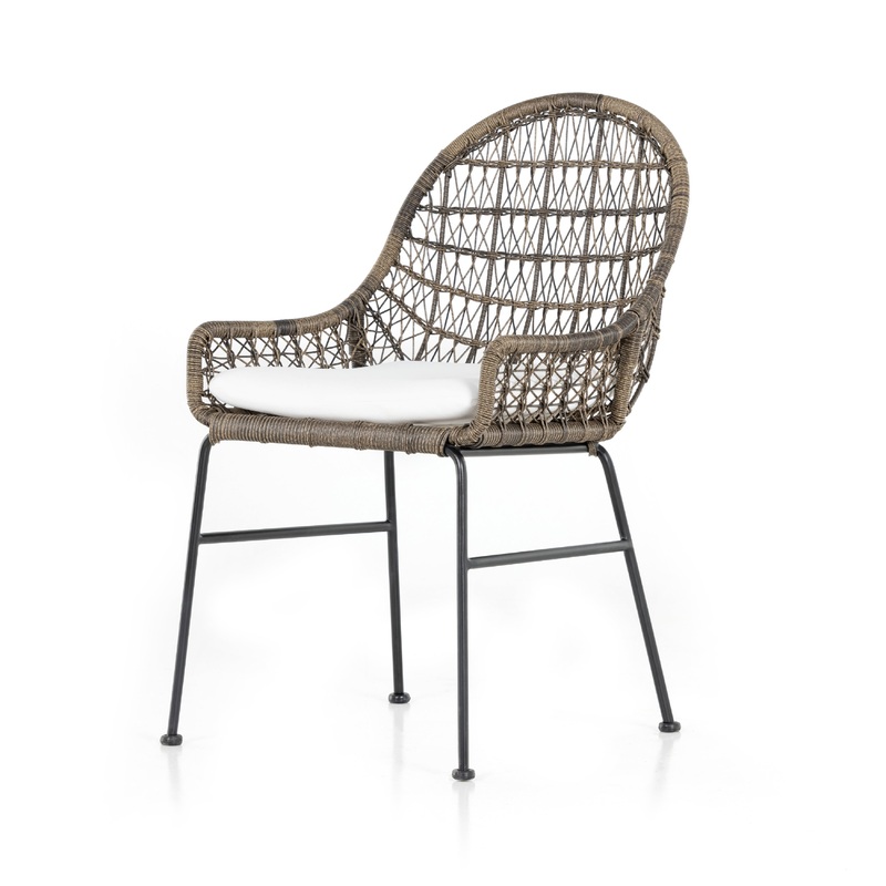Bandera Outdoor Woven Dining Chair W/ Cushion – Distressed Grey