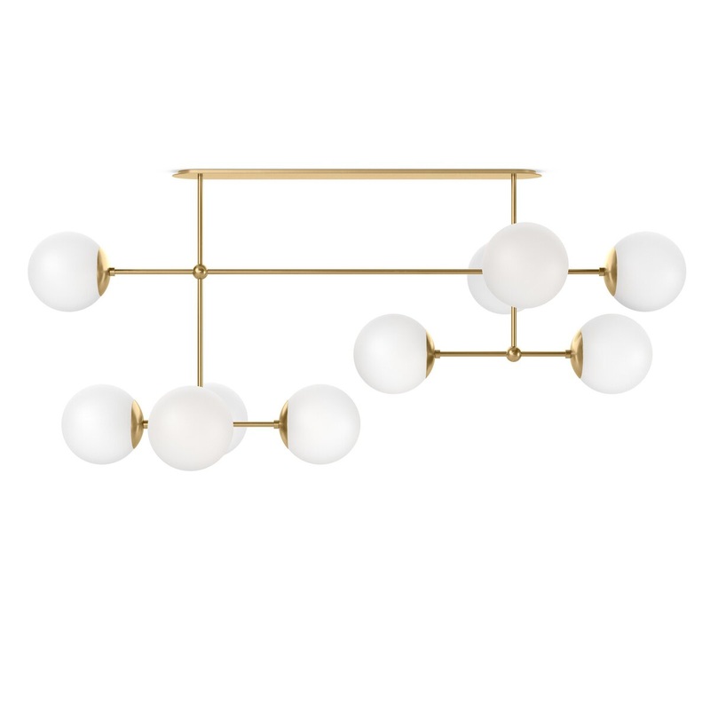 Armstrong Linear Chandelier – Burnished Brass Opal Matte