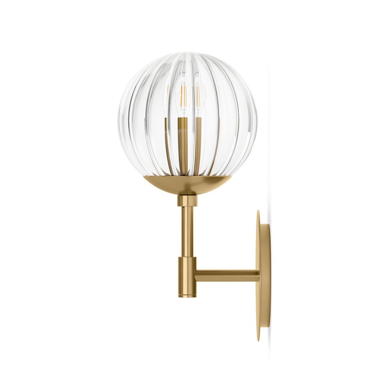 Sunset Sconce Clear Ribbon Glass – Burnished Brass