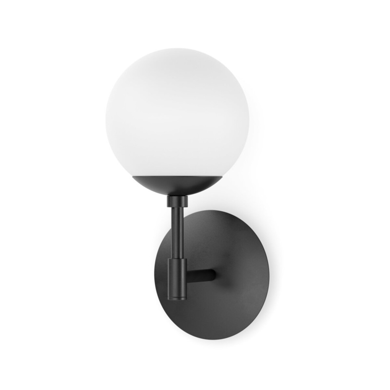 Sunset Sconce Opal Matte Glass – Black Gunmetal
