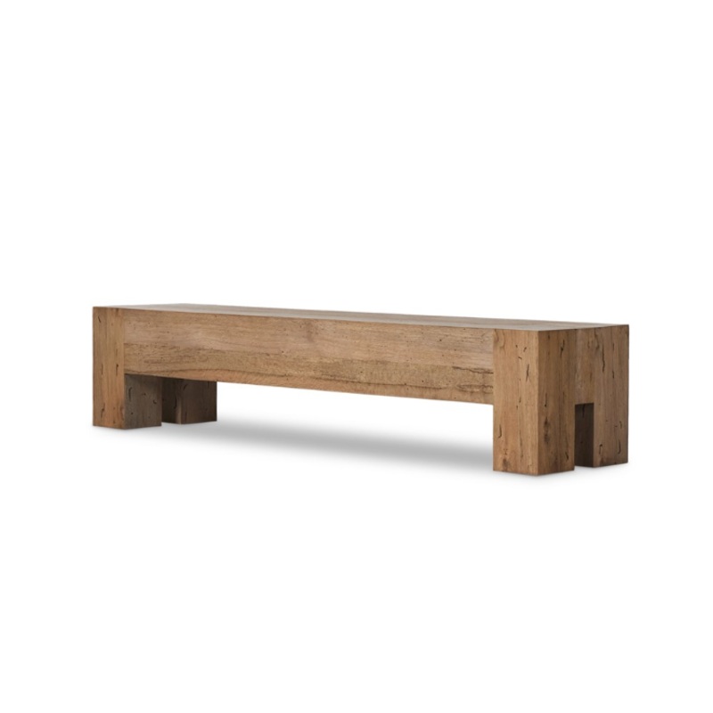 Abaso Accent Bench- 90″ – Rustic Wormwood Oak