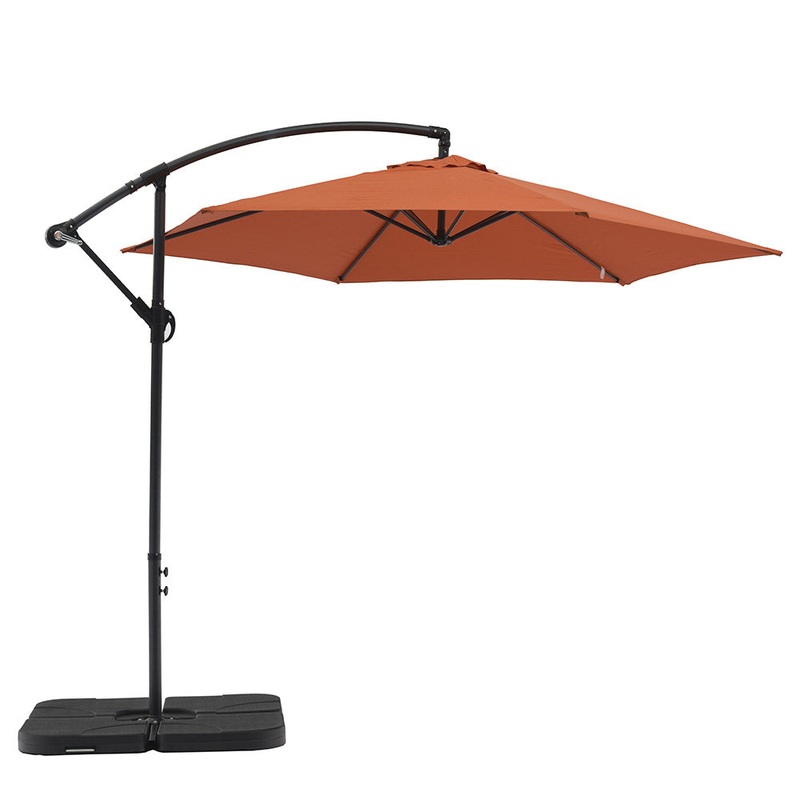 Aiden Outdoor Umbrella with Base – Orange