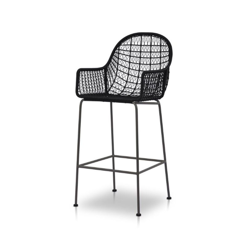 Bandera Outdoor Bar Stool – Smoke Black