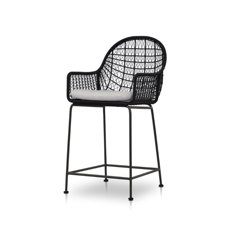 Bandera Outdoor Counter Stool W/Cushion – Smoke Black