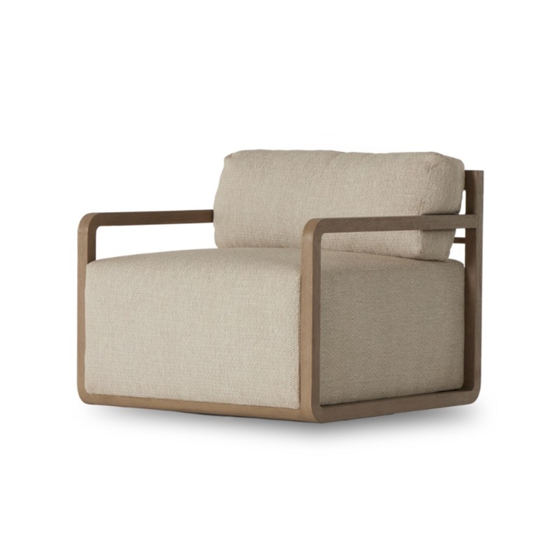 Stroud Outdoor Swivel Chair – Brown/Sand