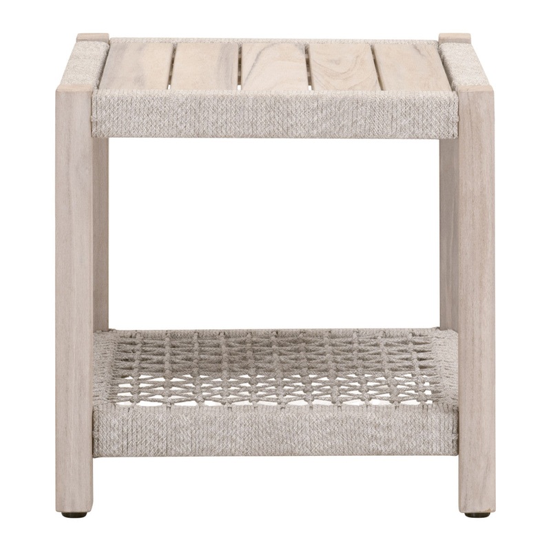Wrap Outdoor End Table – Gray Teak