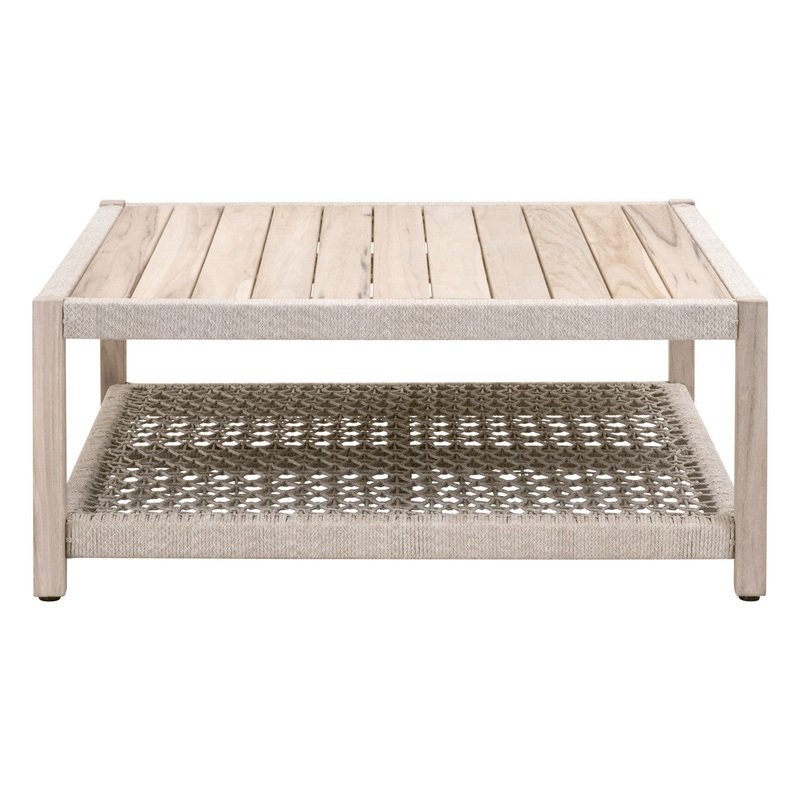 Wrap Outdoor Square Coffee Table – Gray Teak