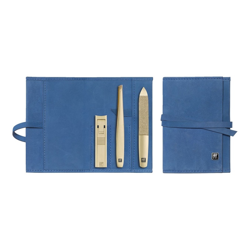 TWINOX – Blue Soft Leather Gold Edition Grooming Set