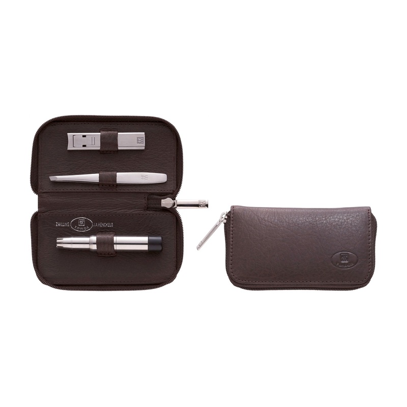 TWINOX – Leather Men’s Grooming Set – Brown