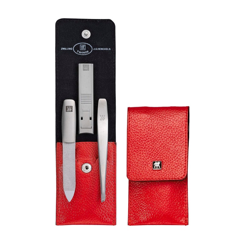 TWINOX –  Textured Leather Grooming Set – Red