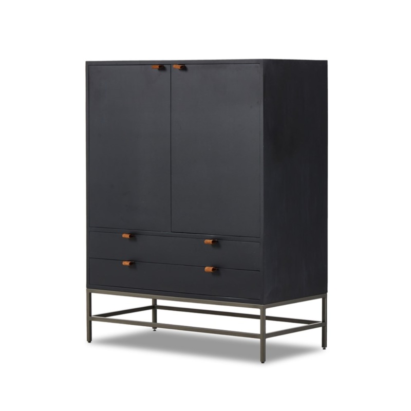 Trey Bar Cabinet – Black Wash Poplar