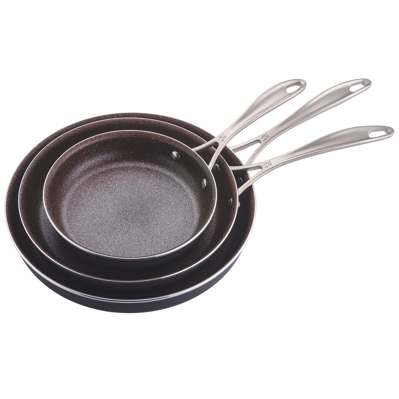 Capri Granitium 3D – 3-pc Aluminum Nonstick Fry Pan Set