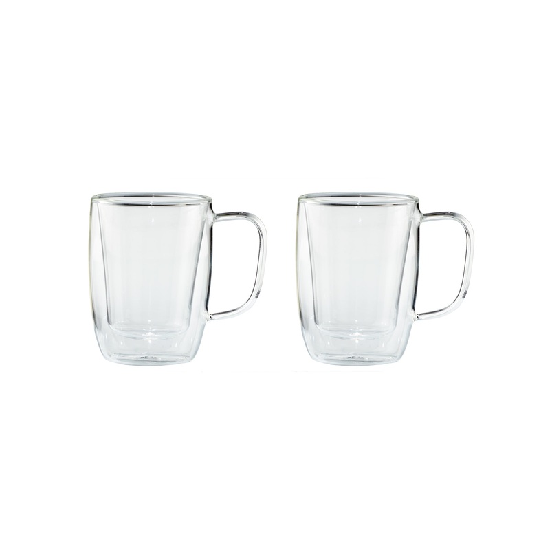 Cafe Roma – Double Espresso Glass Mug 2pc Set, 134ml