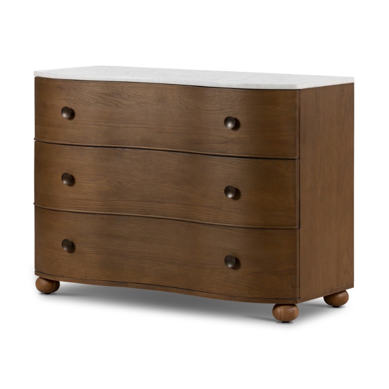 Tiago Marble Chest – Toasted Oak