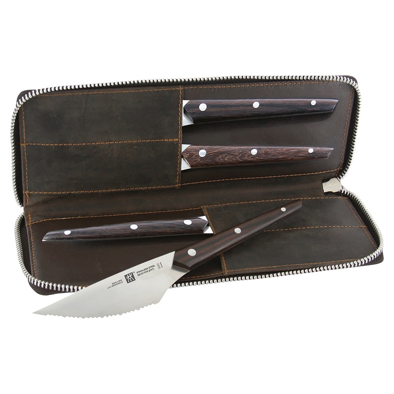 Steak Sets – 4pc Gentlemen’s Steak Knife Set with Leather Travel Case