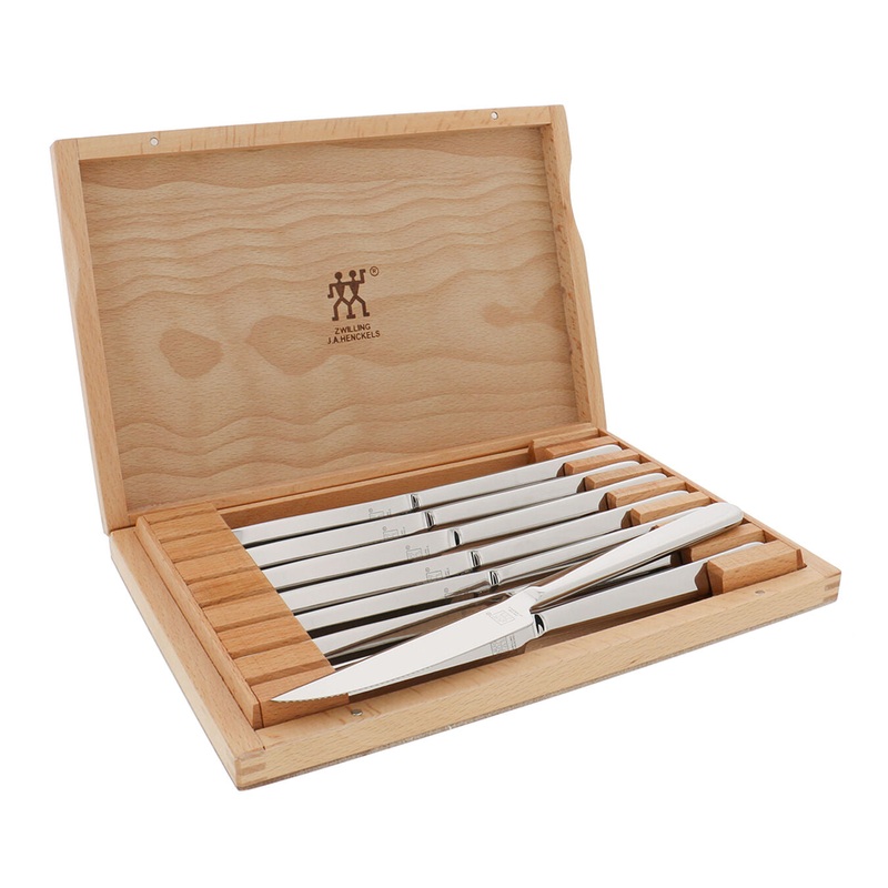Steak Sets – 8pc Stainless Steel Steak Knife Set with Wood Presentation Case