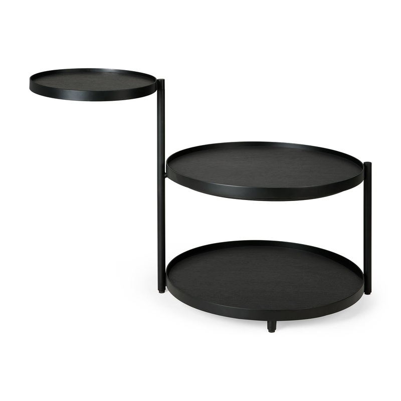 Swivel Tray Side Table -Round -XS – Black
