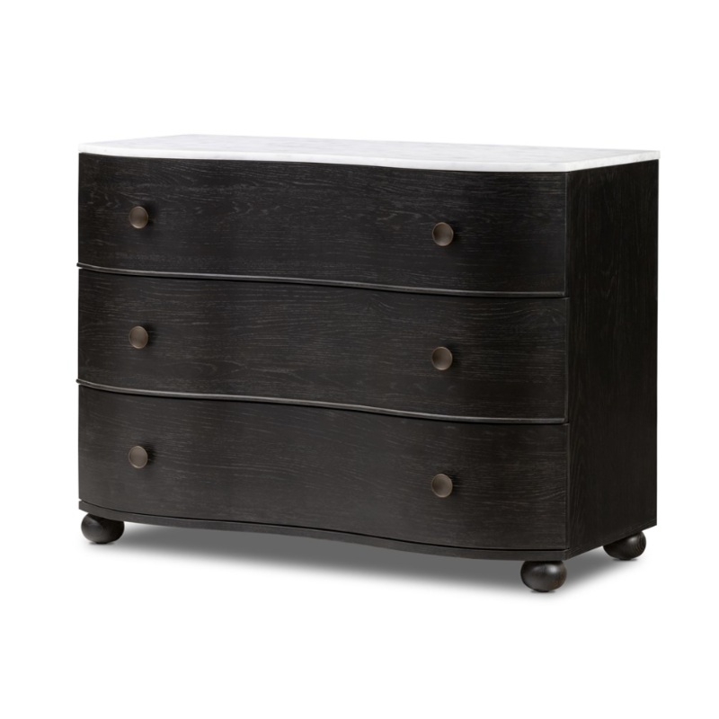 Tiago Marble Chest – Distressed Black