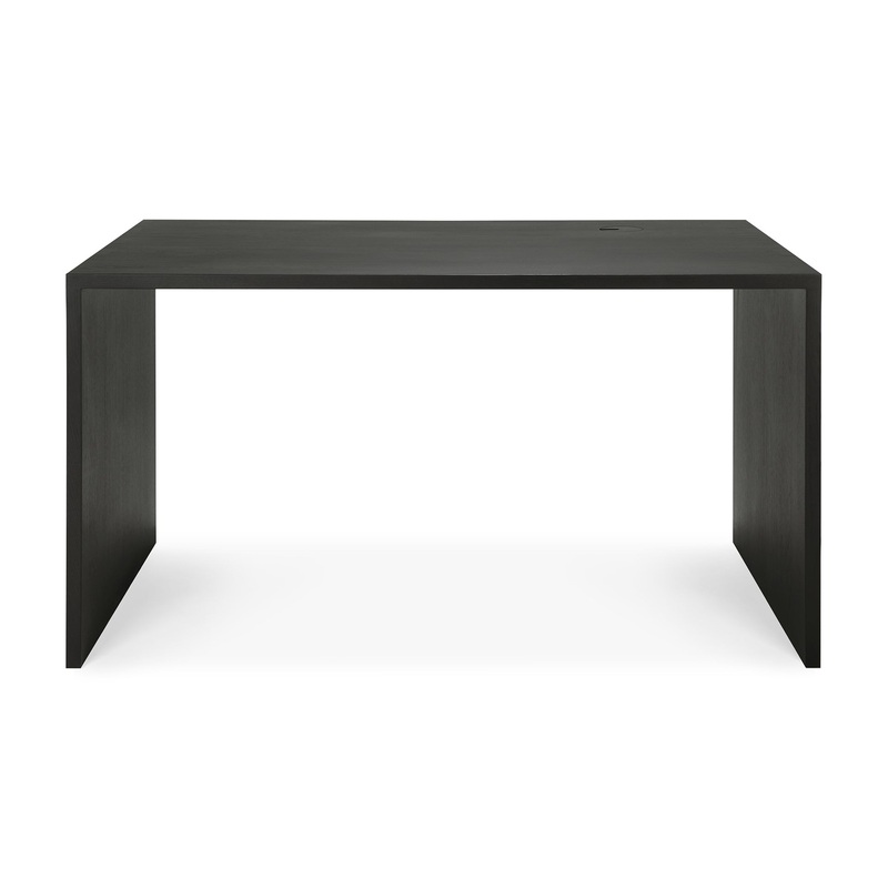 U desk, 55″ – Black Oak