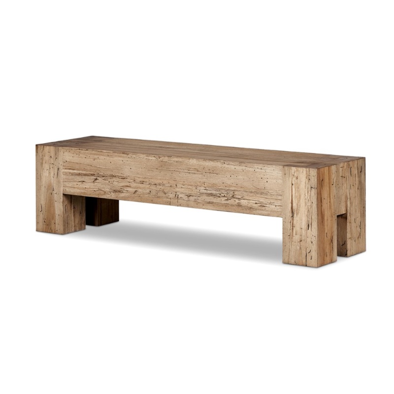 Abaso Accent Bench – 70″ – Rustic Wormwood Oak
