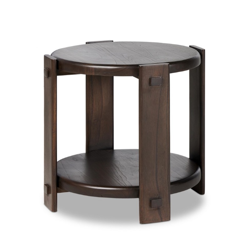 Two Tier End Table – Matte Brown Neem