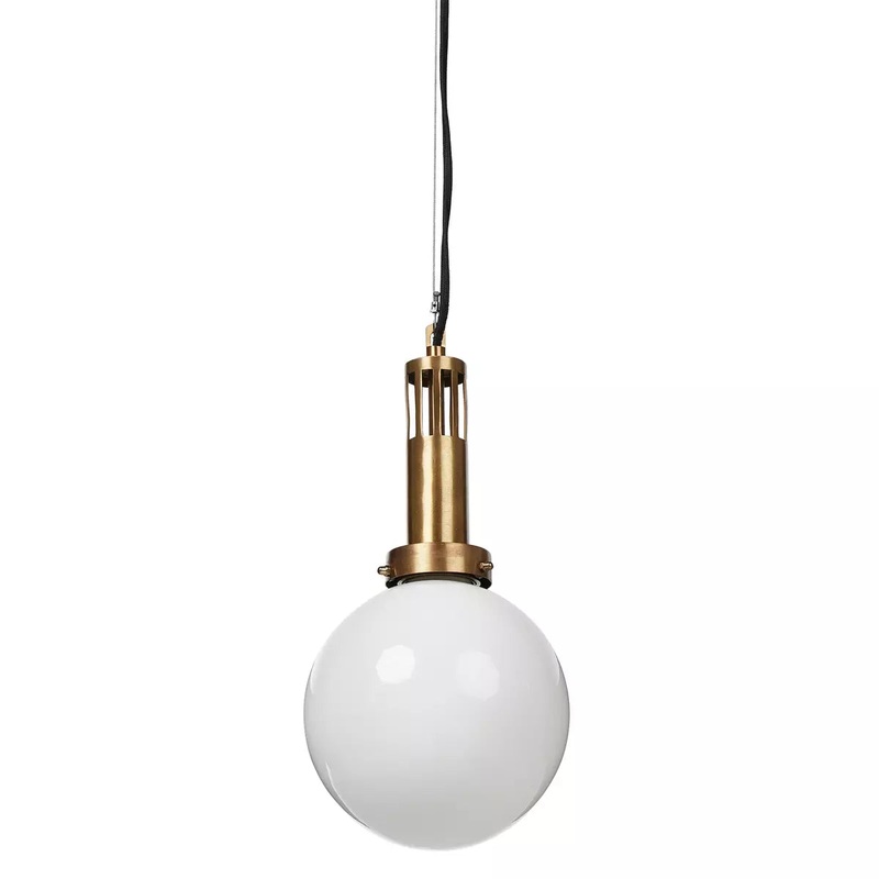 Aldis Globe Pendant – Brushed Brass w/ Milk Glass