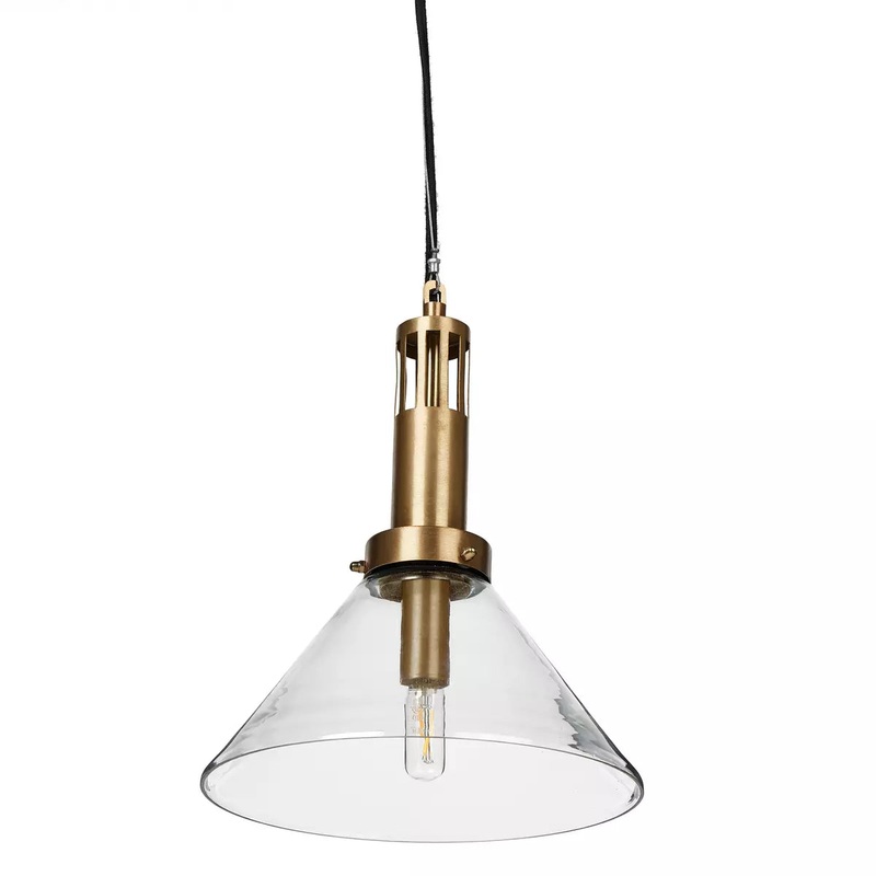 Aldis Pendant – Brushed Brass w/ Clear Glass