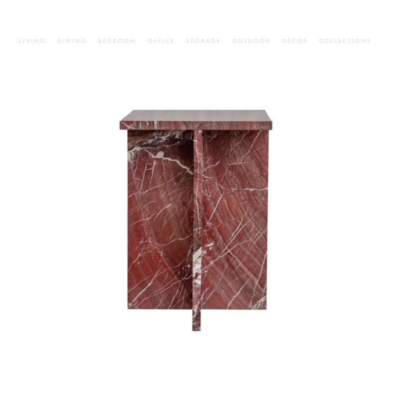 Blair Accent Table Rosso Levanto Marble