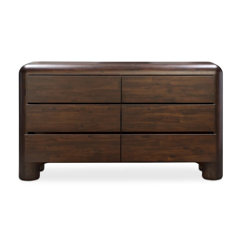 Rowan 6 Drawer Dresser Dark Brown