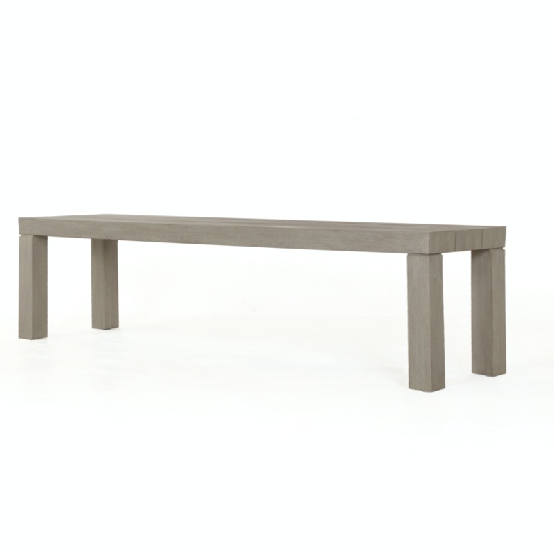 Sonora Outdoor Dining Bench-Weathered Grey