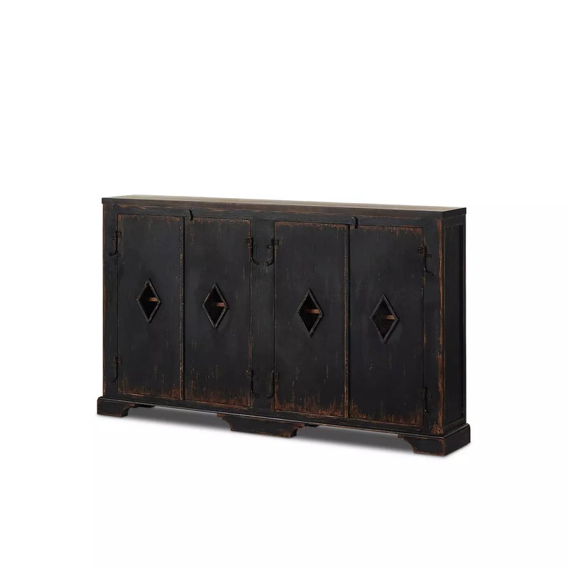 The Humptulips River Moonshine Cabinet – Distressed Burnt Black