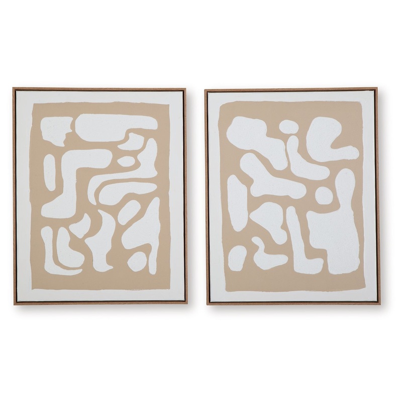 Waldett – Beige / White – Wall Art Set (Set of 2)