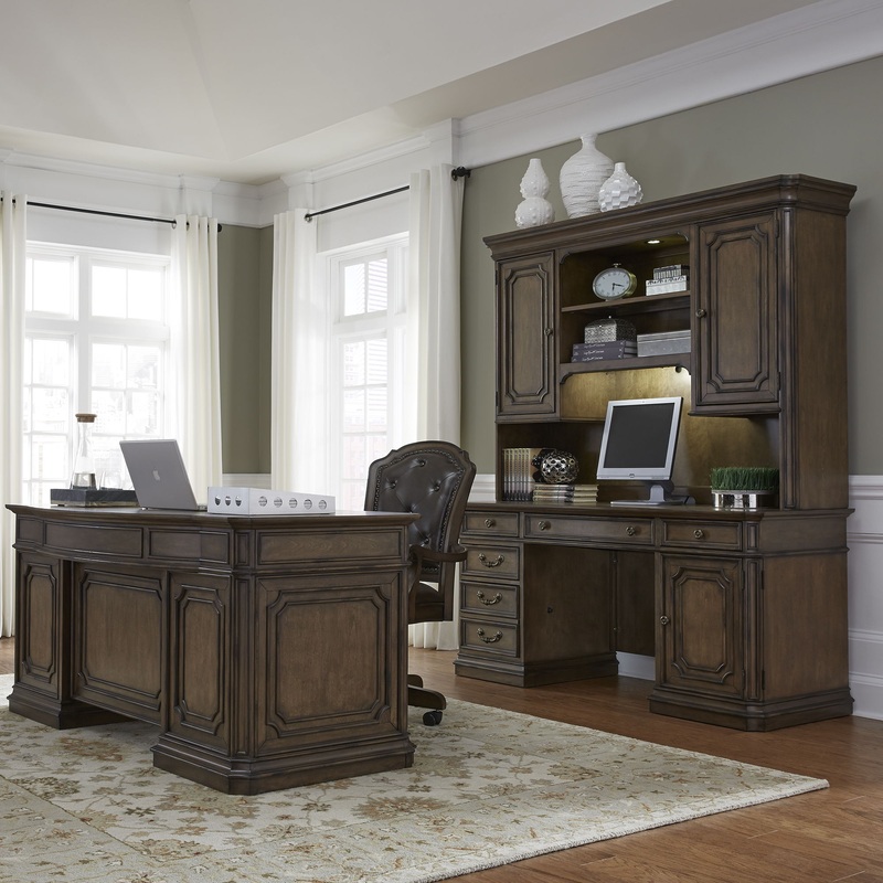 Amelia – 5 Piece Home Office Jr Executive Set – Dark Brown