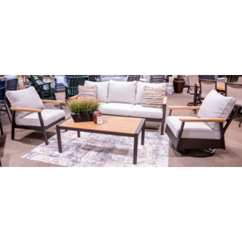 Carmel Highlands – Dark Brown – Sofa, Chairs, Table Set (Set of 4)