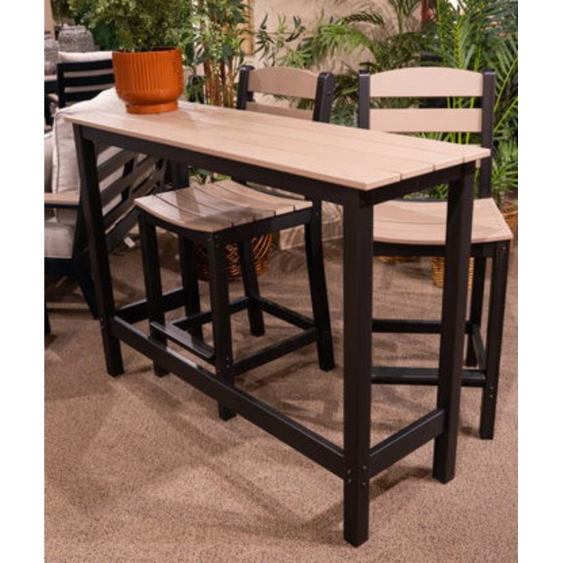Shoreline Beach – Black / Beige – Outdoor Counter Table And 2 Barstools (Set of 3)