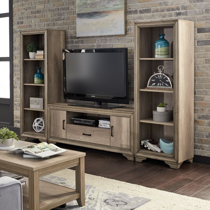 Sun Valley – Entertainment Center With Piers – Light Brown