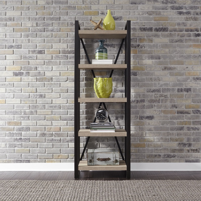 Sun Valley – Tall Pier Unit With Faux Metal – Light Brown