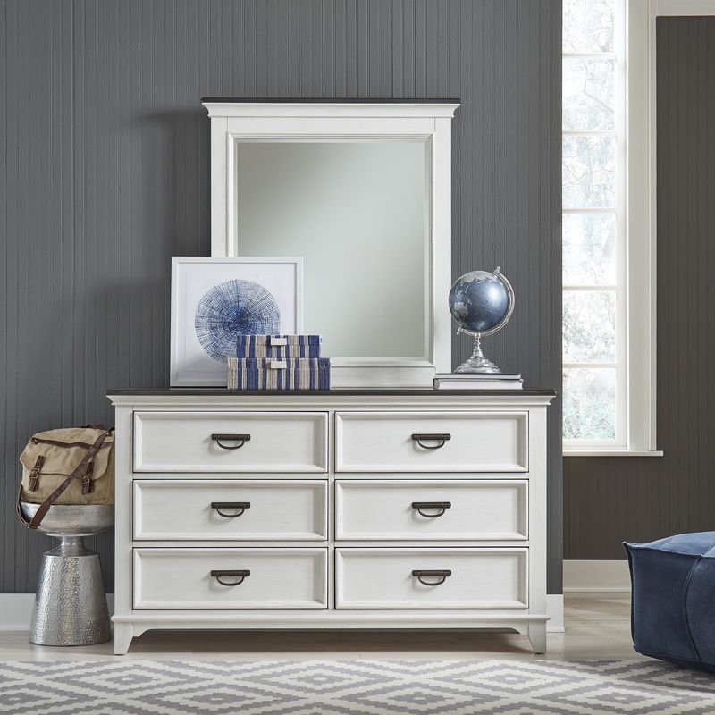 Allyson Park – Dresser & Mirror (6 Drawer Dresser) – White