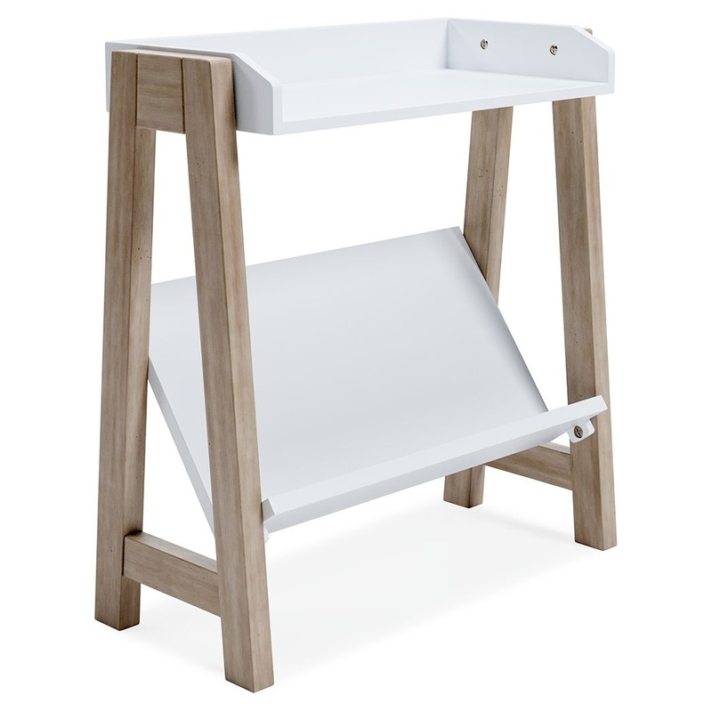 Blariden – White / Tan – Small Bookcase