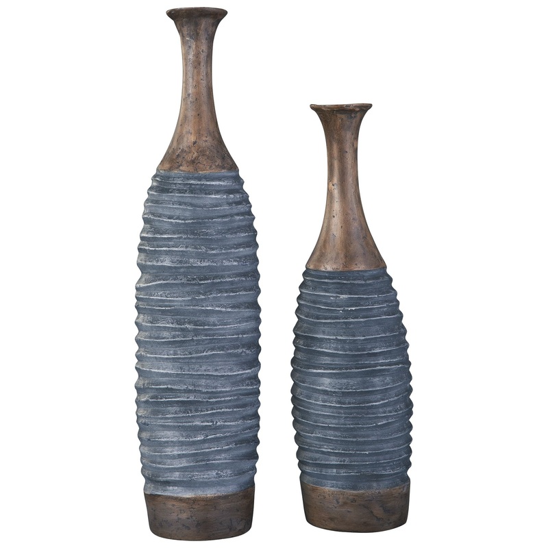 Blayze – Antique Gray / Brown – Vase Set (Set of 2)