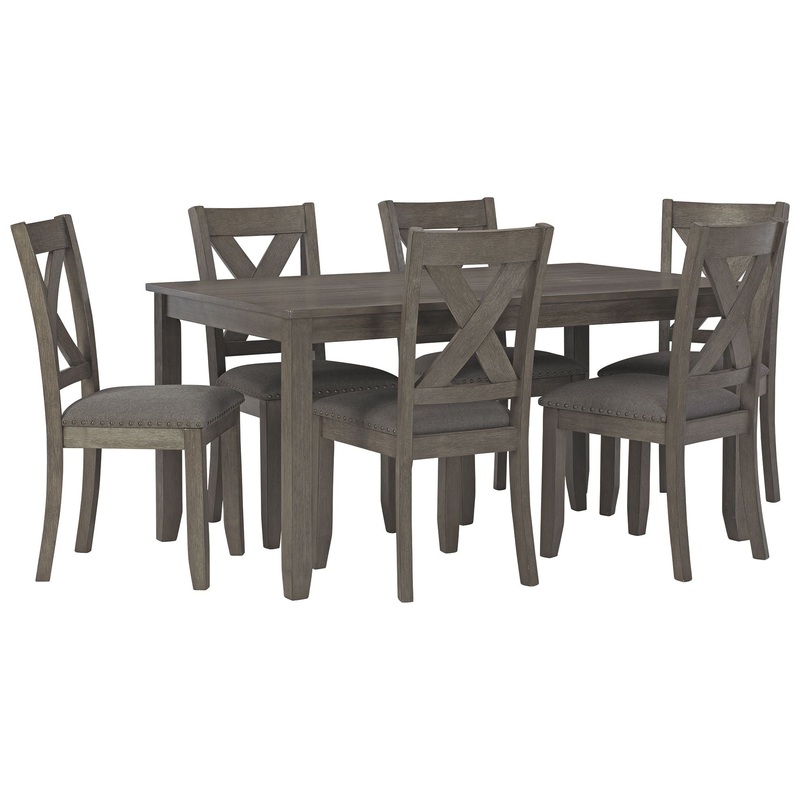 Caitbrook – Gray – RECT DRM Table Set (Set of 7)