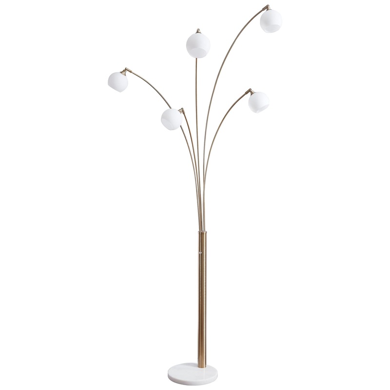Taliya – Champagne / White – Metal Arc Lamp