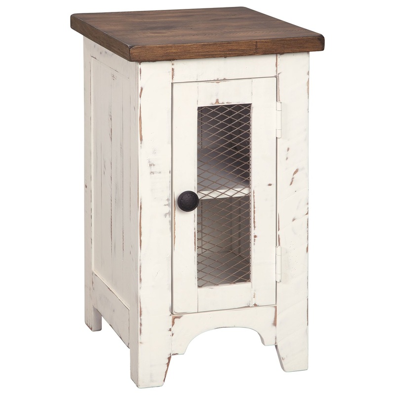 Wystfield – White / Brown – Chair Side End Table