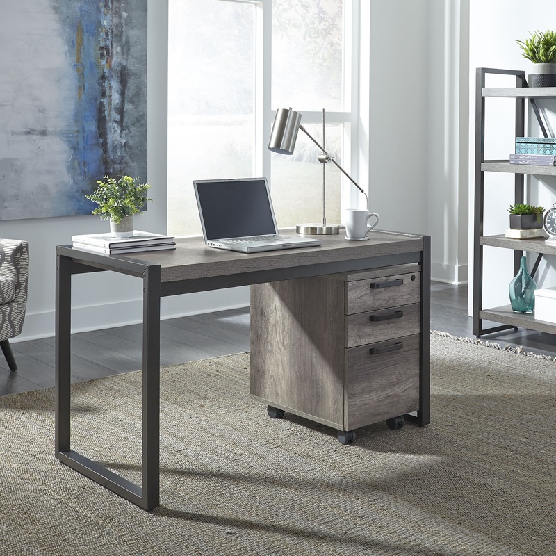 Tanners Creek – 2 Piece Home Office Desk Set – Dark Gray