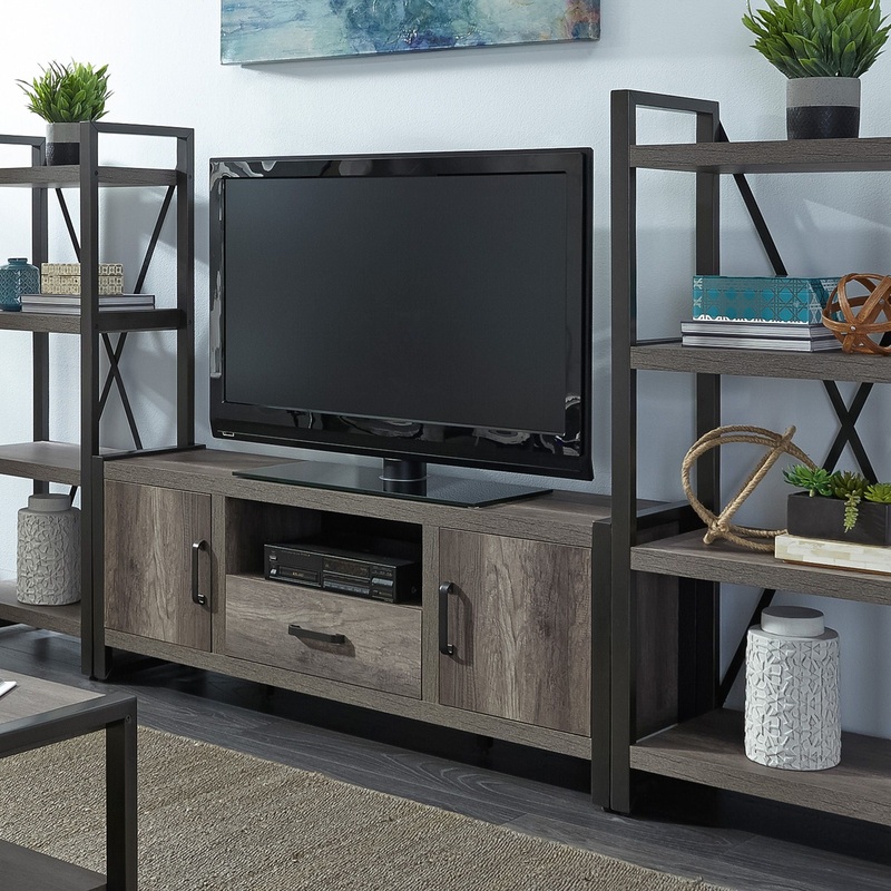 Tanners Creek – Entertainment Center With Piers – Dark Gray