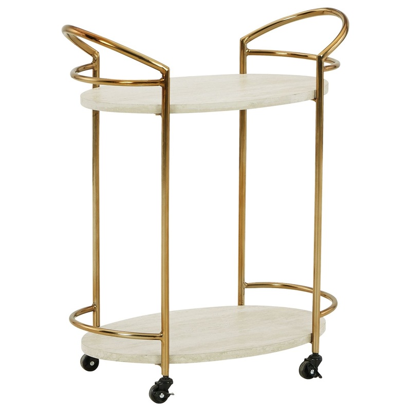 Tarica – Cream / Gold Finish – Bar Cart