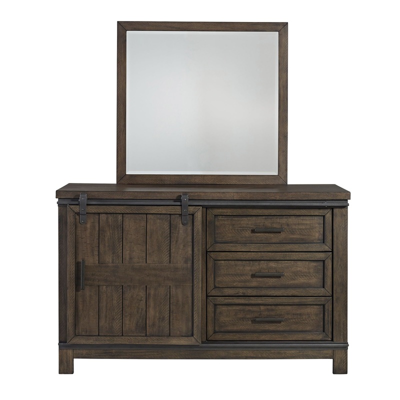 Thornwood Hills – 3 Drawers Dresser & Mirror – Dark Brown