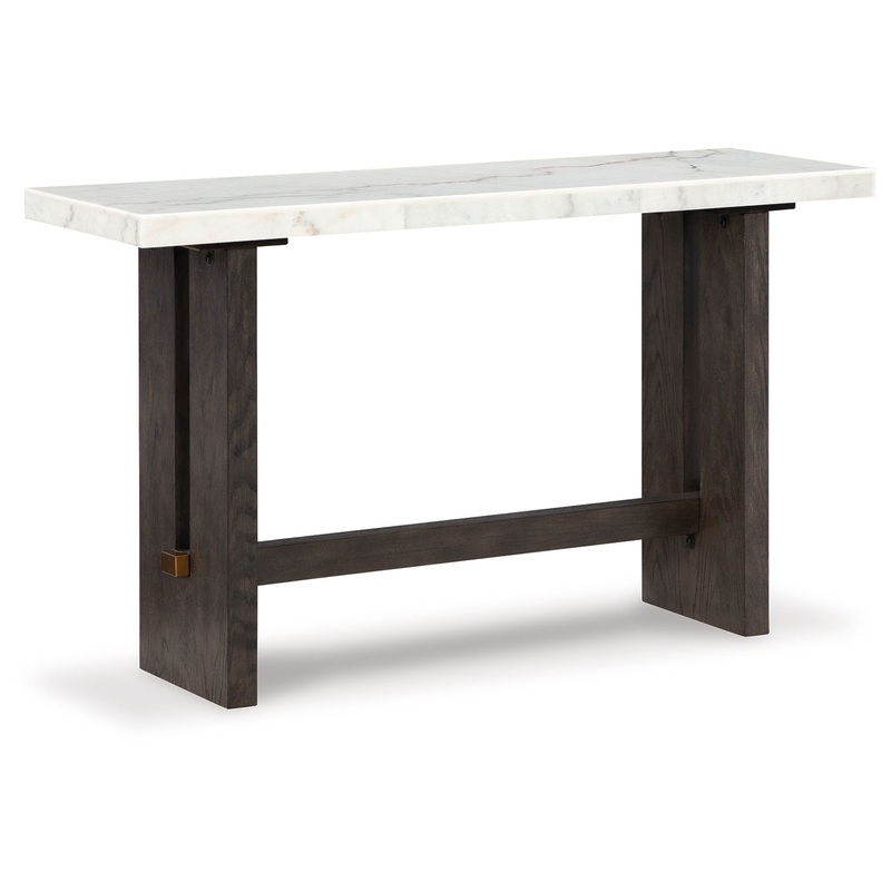 Burkhaus – White / Dark Brown – Sofa Table