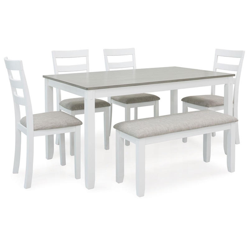Stonehollow – White / Gray – Rectangular Drm Table Set (Set of 6)